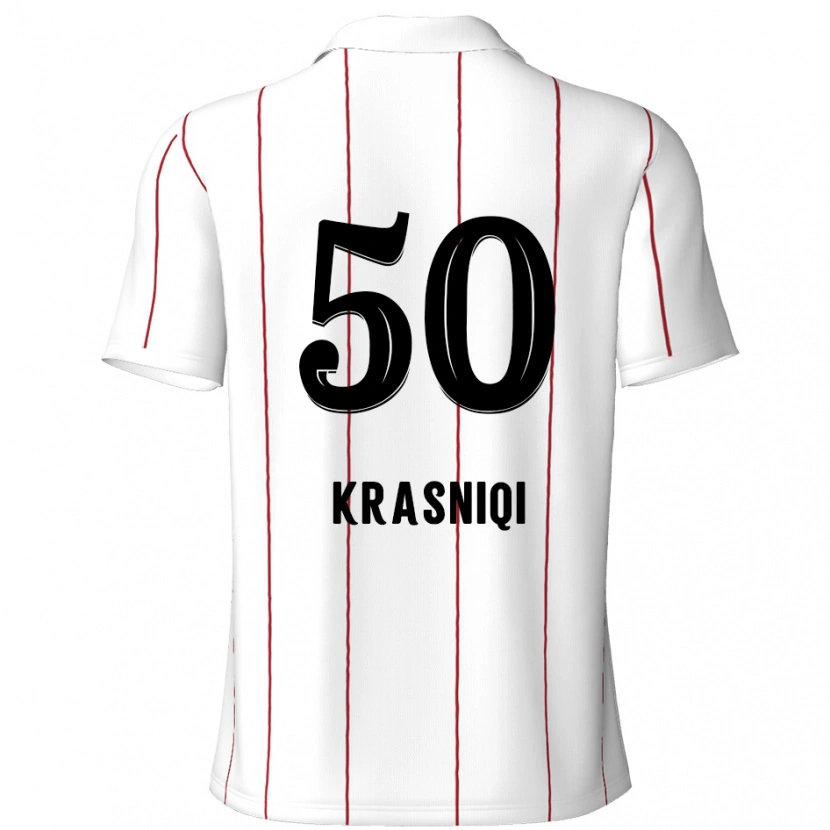 DanxenレディースLaurit Krasniqi#50白 黒アウェイシャツ2024/25ジャージーユニフォーム