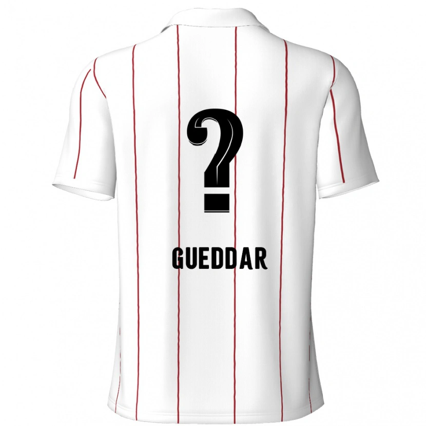 DanxenレディースZakaria Gueddar#0白 黒アウェイシャツ2024/25ジャージーユニフォーム
