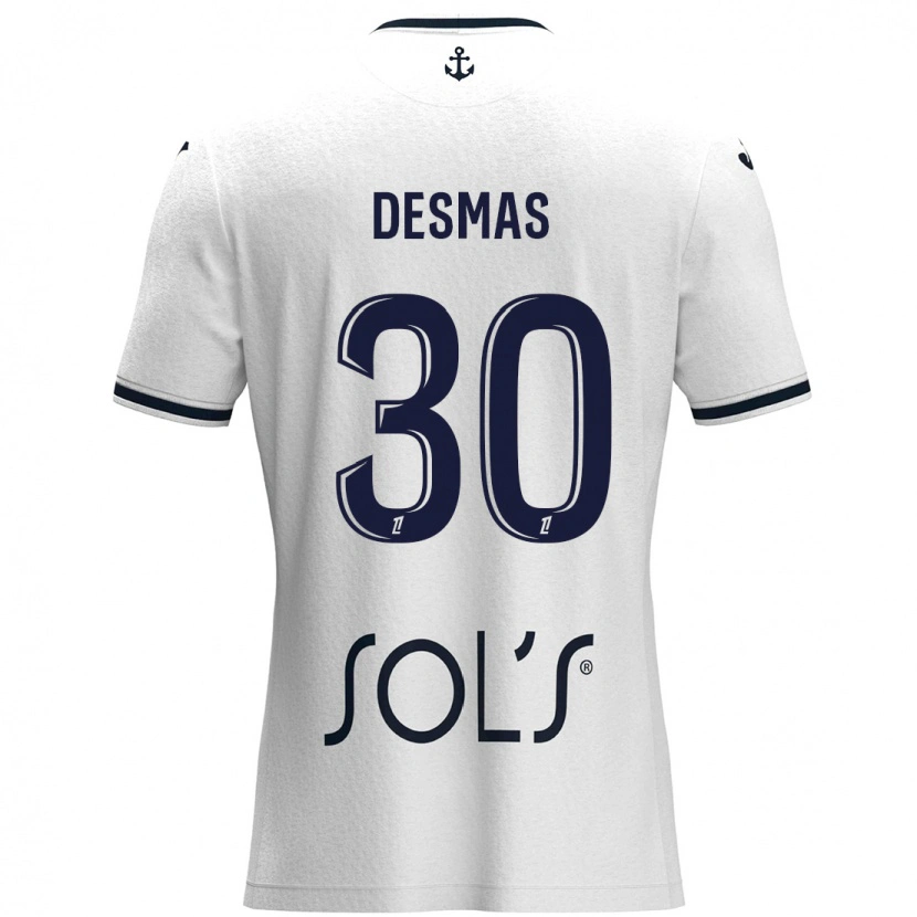 DanxenレディースArthur Desmas#30白 ダークブルーアウェイシャツ2024/25ジャージーユニフォーム