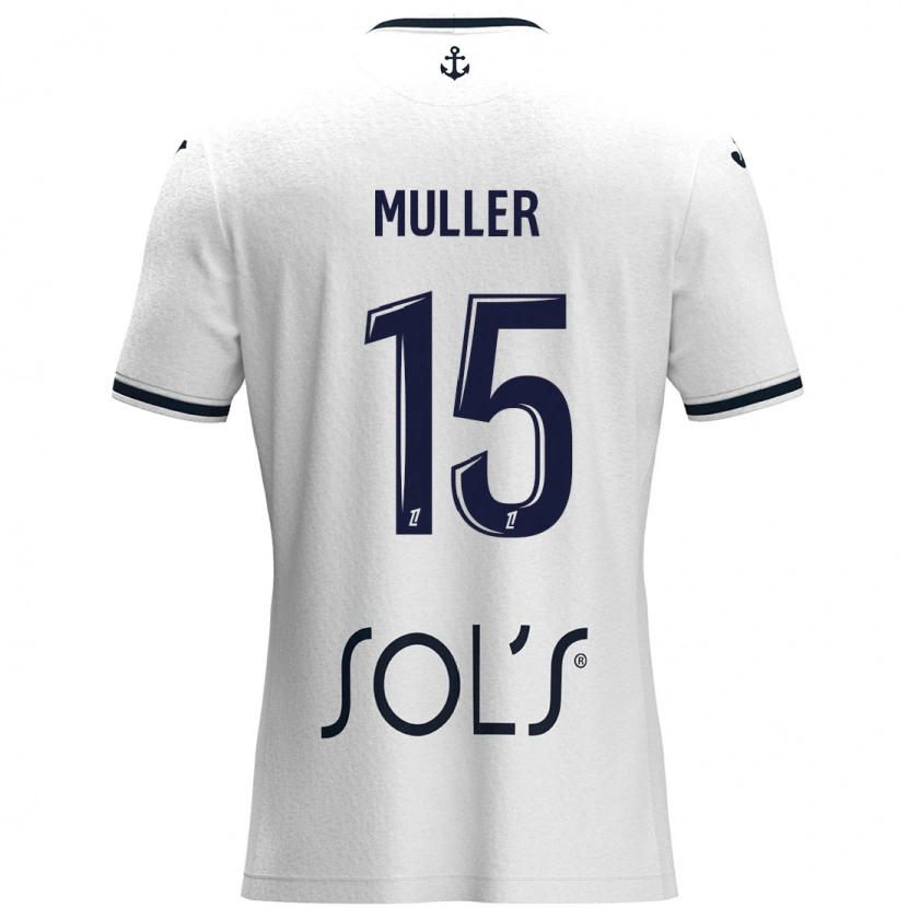 DanxenレディースLaura Muller#15白 ダークブルーアウェイシャツ2024/25ジャージーユニフォーム