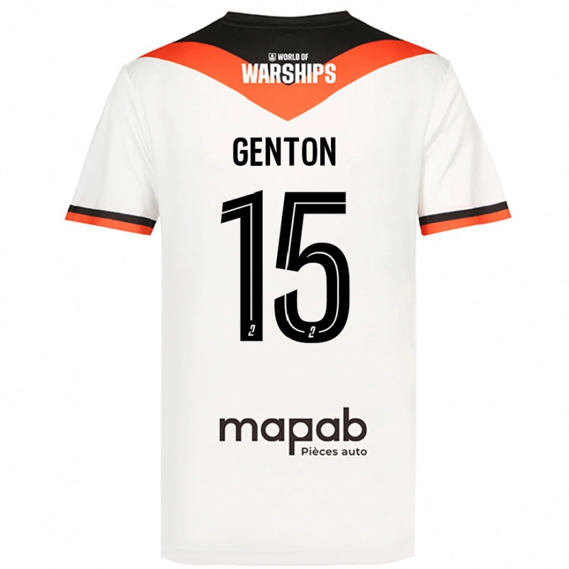 DanxenレディースEnzo Genton#15白アウェイシャツ2024/25ジャージーユニフォーム