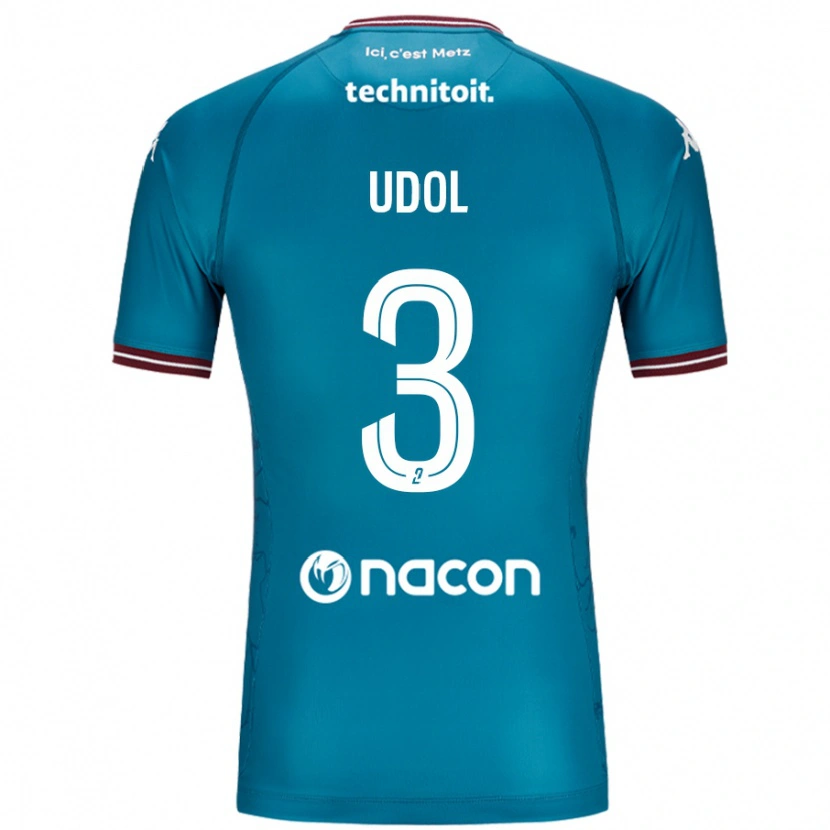 DanxenレディースMatthieu Udol#3ペトロールブルーアウェイシャツ2024/25ジャージーユニフォーム