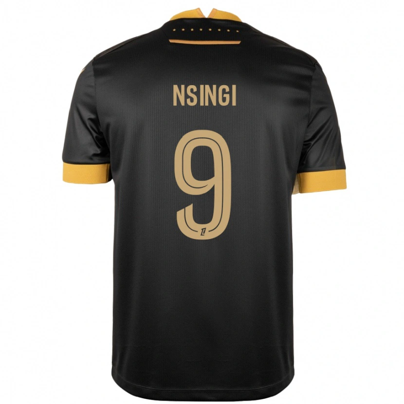 DanxenレディースPlamedi Nsingi#9ブラック ブラウンアウェイシャツ2024/25ジャージーユニフォーム