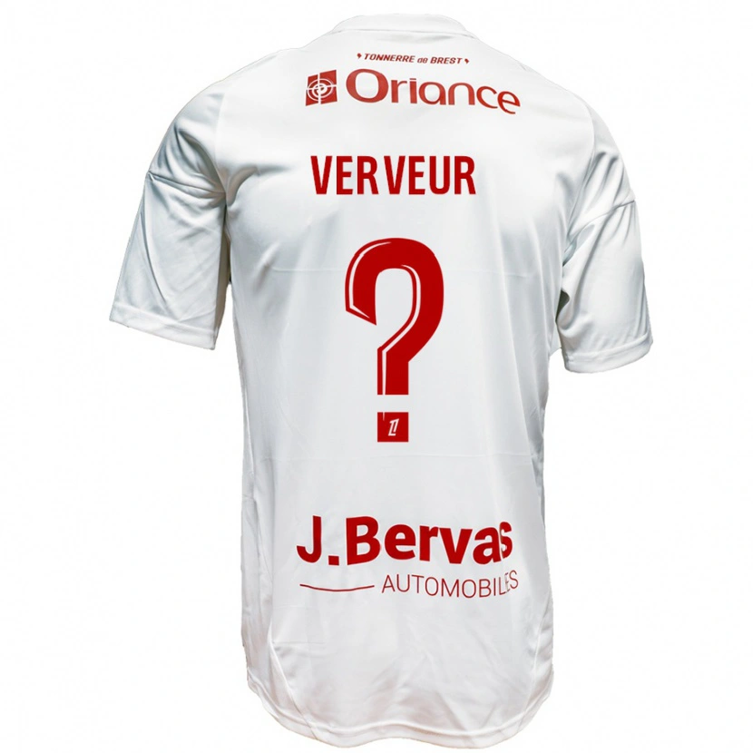 DanxenレディースTitouan Verveur#0白 赤アウェイシャツ2024/25ジャージーユニフォーム