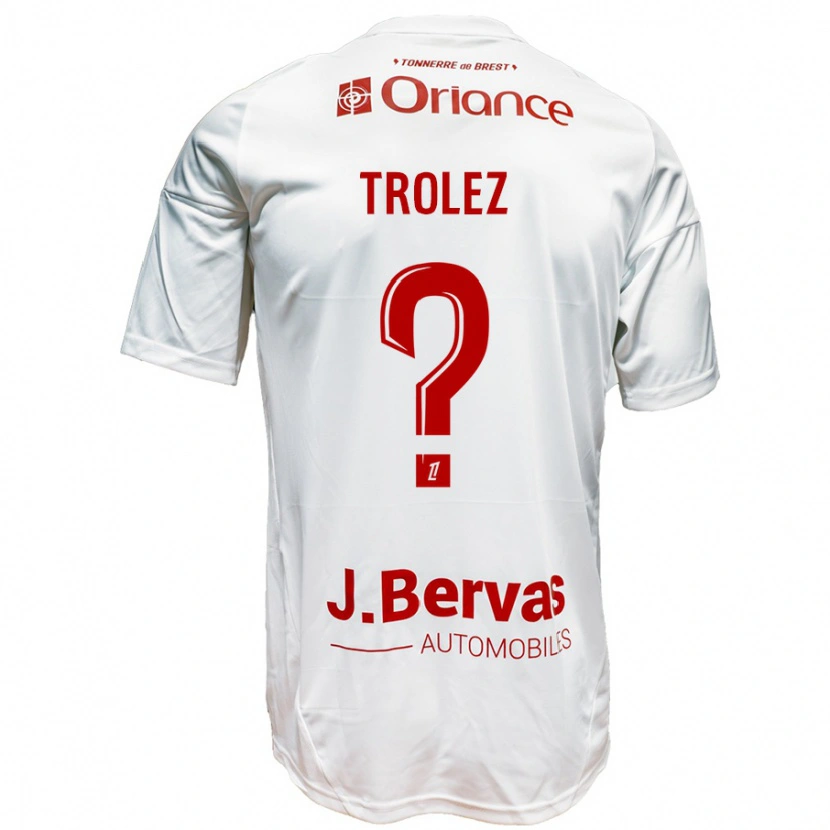 DanxenレディースLoann Trolez#0白 赤アウェイシャツ2024/25ジャージーユニフォーム