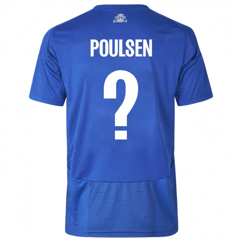 DanxenレディースXander Poulsen#0ホワイト ブルーアウェイシャツ2024/25ジャージーユニフォーム