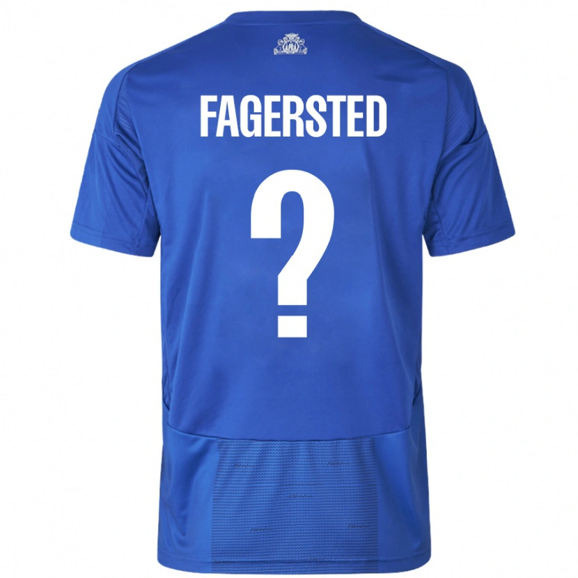 DanxenレディースJohan Fagersted#0ホワイト ブルーアウェイシャツ2024/25ジャージーユニフォーム