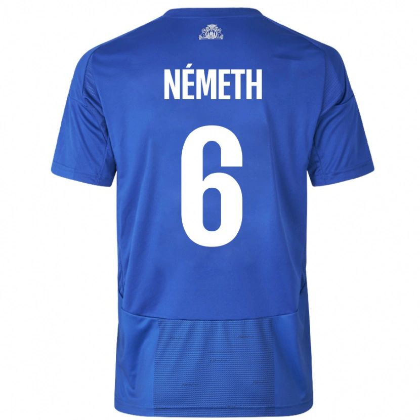 DanxenレディースHunor Németh#6ホワイト ブルーアウェイシャツ2024/25ジャージーユニフォーム