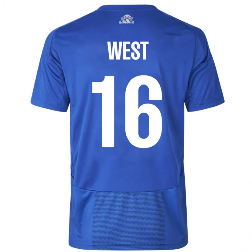 DanxenレディースLiam West#16ホワイト ブルーアウェイシャツ2024/25ジャージーユニフォーム