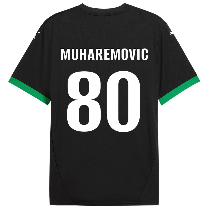 Danxenキッズタリク・ムハレモヴィッチ#80黒 ダークグリーンホームシャツ2024/25ジャージーユニフォーム