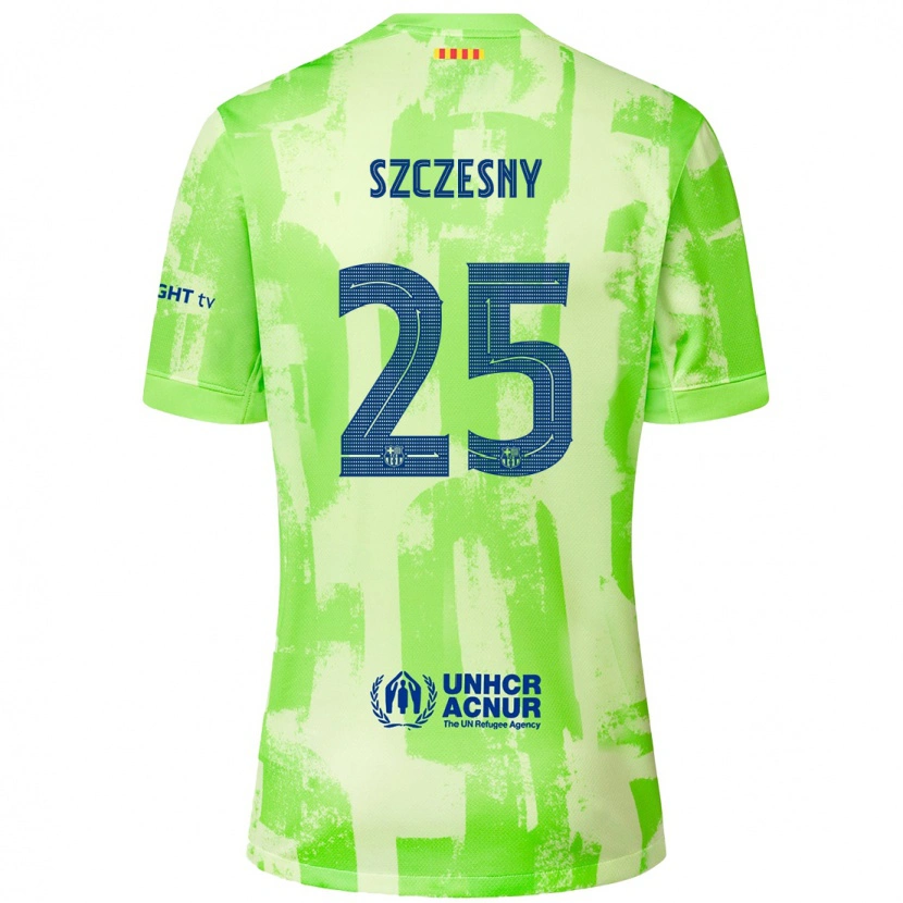 Danxenキッズヴォイチェフ・シュチェスニー#25ライムサードユニフォームシャツ2024/25ジャージーユニフォーム