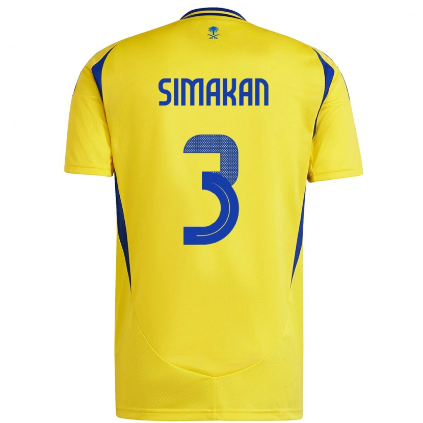 Danxenキッズモハメド・シマカン#3黄 青ホームシャツ2024/25ジャージーユニフォーム