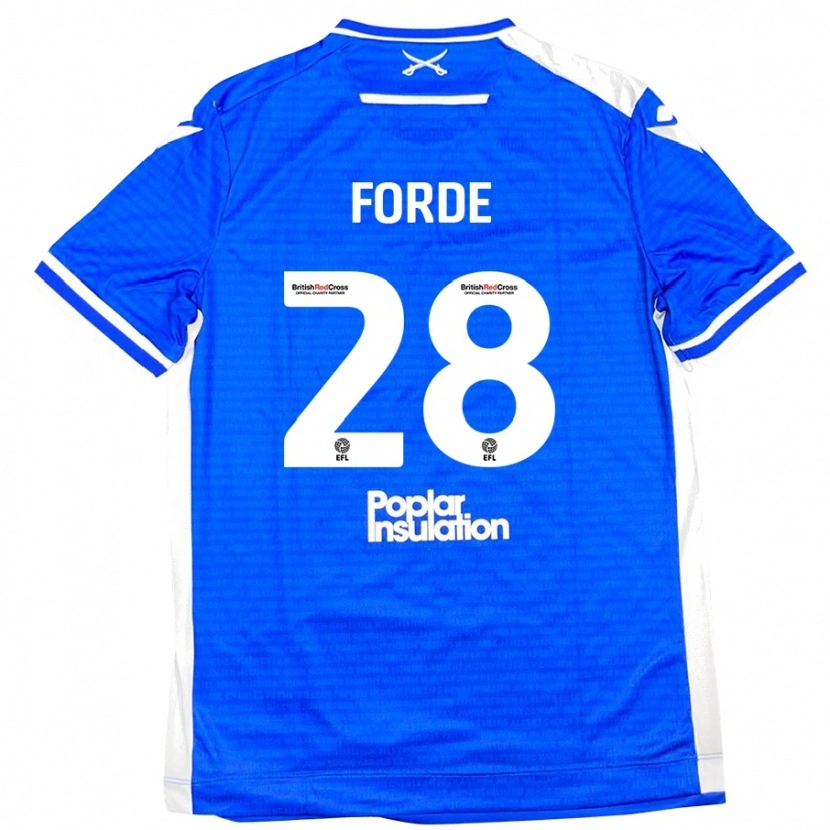 DanxenキッズShaqai Forde#28ブルーホワイトホームシャツ2024/25ジャージーユニフォーム