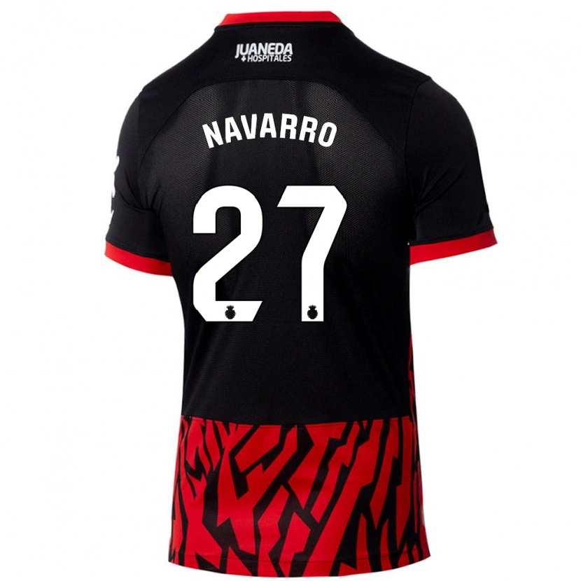 Danxenキッズロベルト・ナバーロ#27黒 赤ホームシャツ2024/25ジャージーユニフォーム