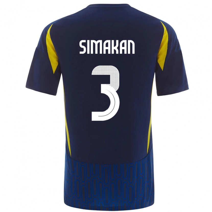 Danxenキッズモハメド・シマカン#3青 黄アウェイシャツ2024/25ジャージーユニフォーム