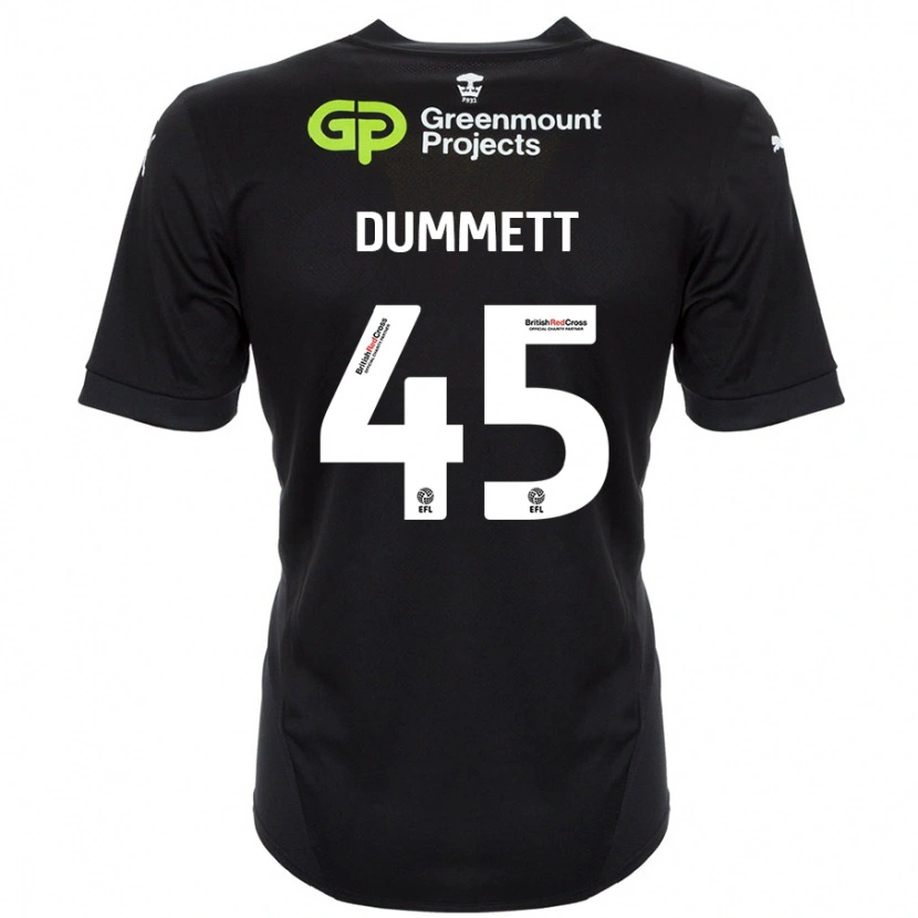 Danxenキッズポール・ダメット#45黒アウェイシャツ2024/25ジャージーユニフォーム
