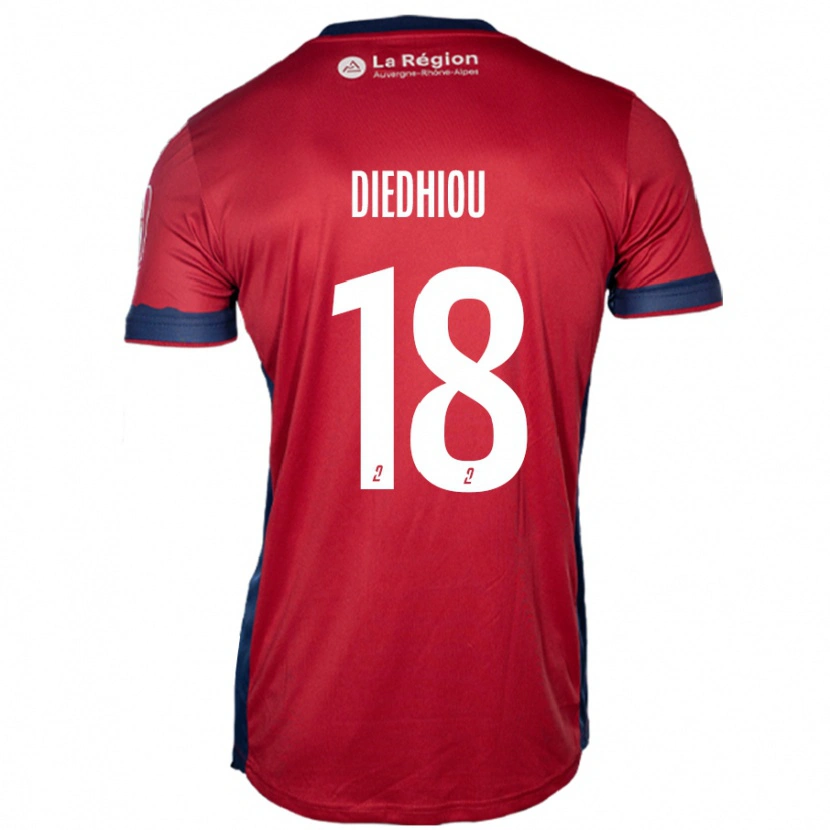 Danxenキッズファマラ・ディエディウ#18ライトバーガンディホームシャツ2024/25ジャージーユニフォーム