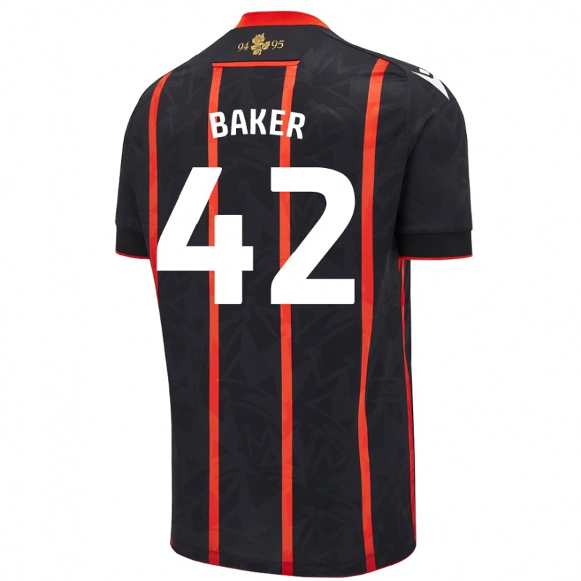 Danxenキッズルイス・ベイカー#42黒 赤アウェイシャツ2024/25ジャージーユニフォーム