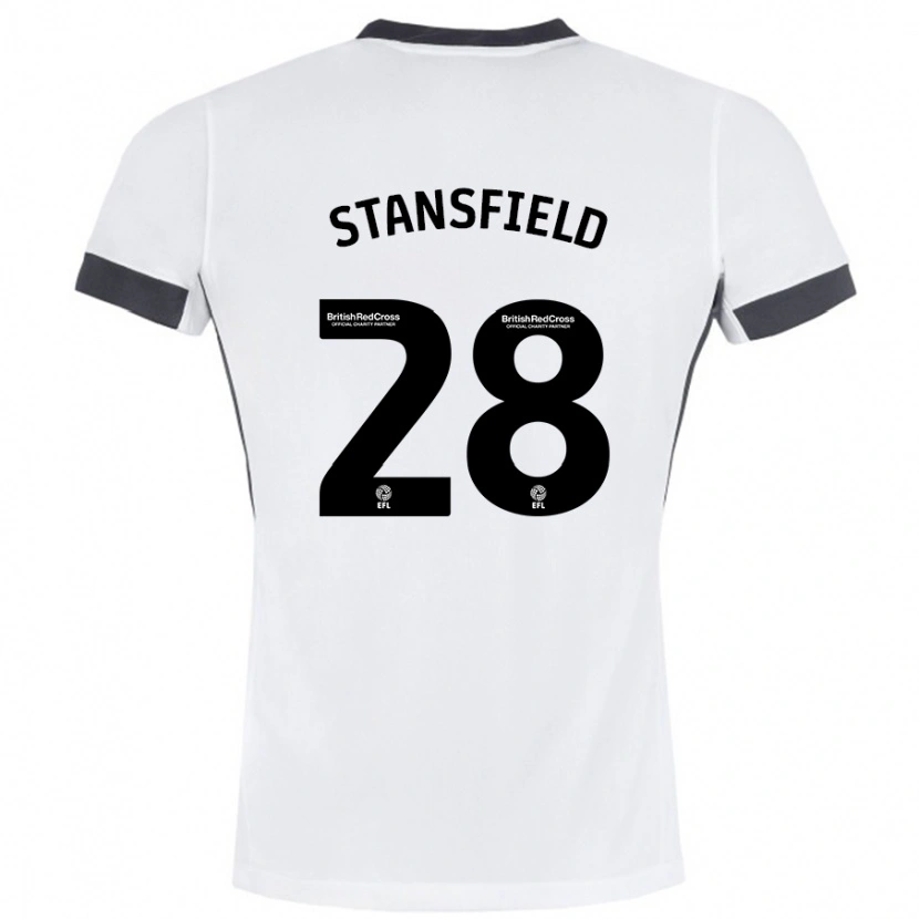 Danxenキッズジェイ・スタンスフィールド#28白 黒アウェイシャツ2024/25ジャージーユニフォーム
