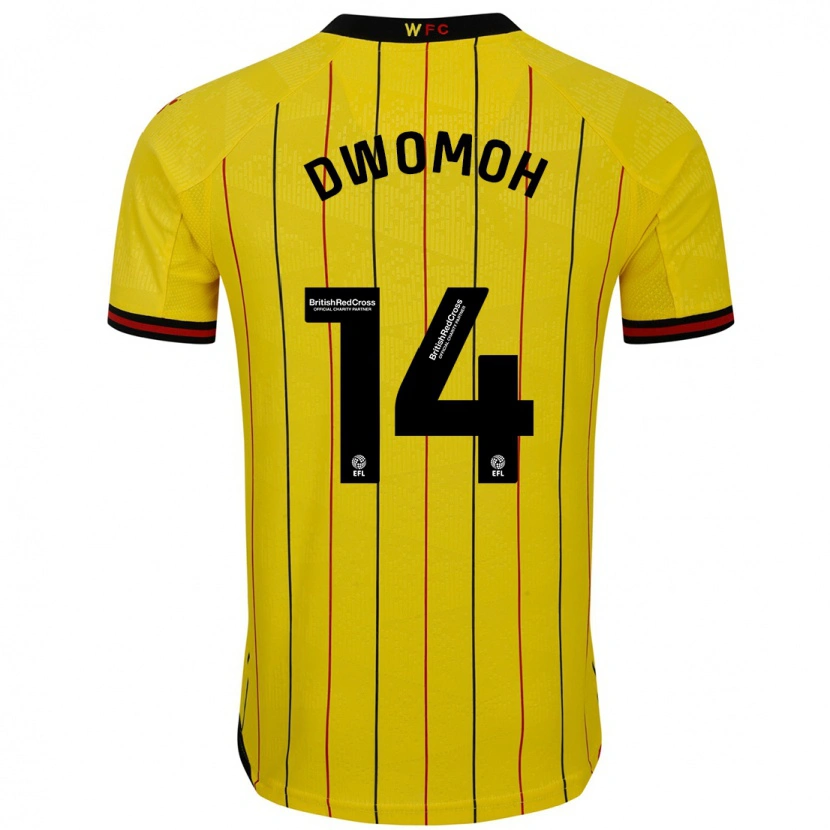Danxenキッズピエール・ドゥモー#14黄 黒ホームシャツ2024/25ジャージーユニフォーム
