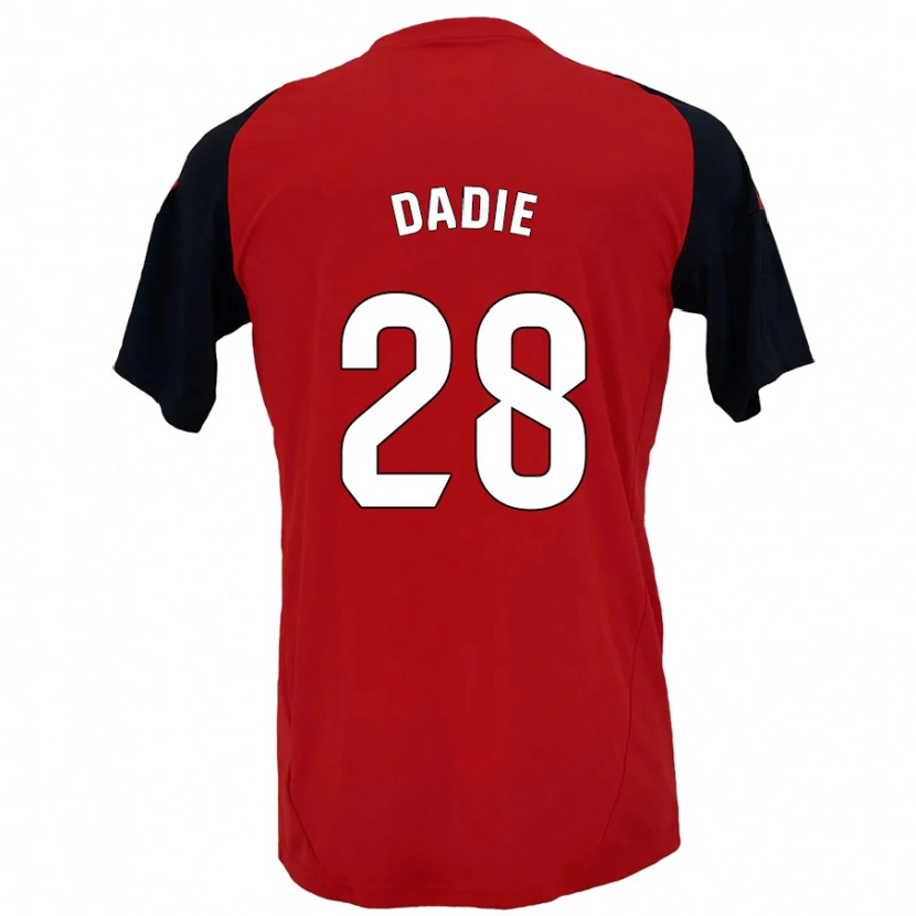 DanxenメンズAlberto Dadie#28赤黒ホームシャツ2024/25ジャージーユニフォーム