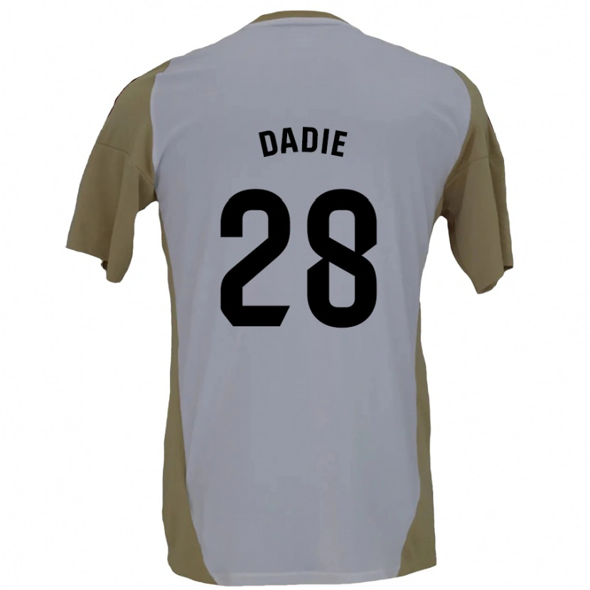DanxenメンズAlberto Dadie#28ブラウン ホワイトアウェイシャツ2024/25ジャージーユニフォーム