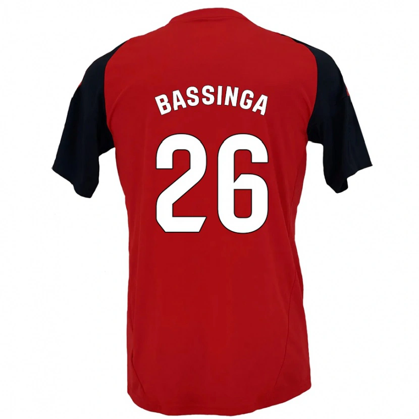 DanxenレディースAboubacar Bassinga#26赤黒ホームシャツ2024/25ジャージーユニフォーム
