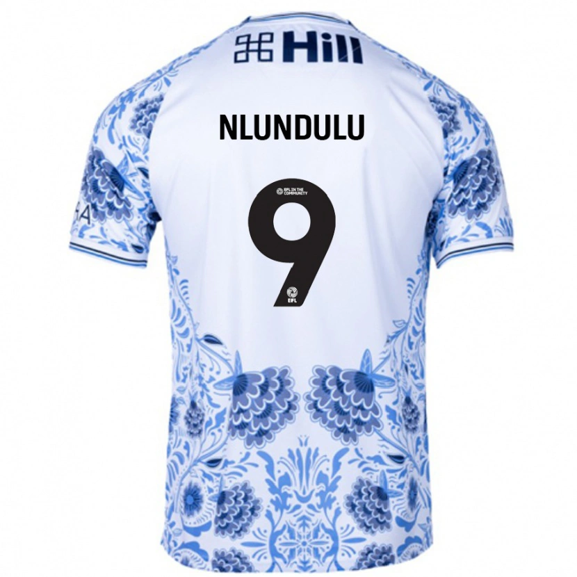 DanxenレディースDan Nlundulu#9ホワイト ブルーアウェイシャツ2024/25ジャージーユニフォーム